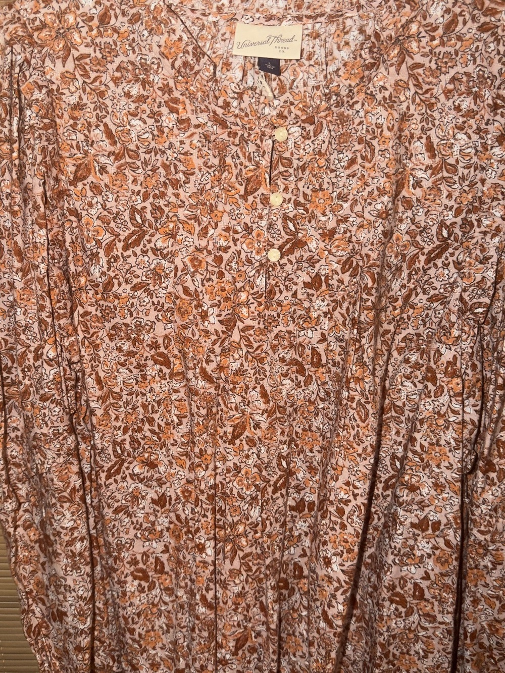Universal Thread Rust Floral Lightweight Shirt Jacket